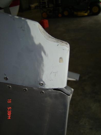 VS fiberglass tip with damage cut away.