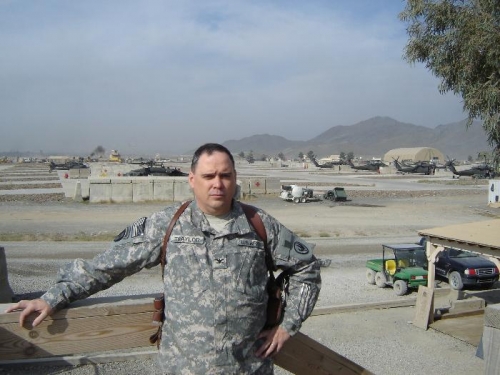 The reason for the delay.  On an observation tower at FOB Salerno, eastern AFG with TF No Mercy.