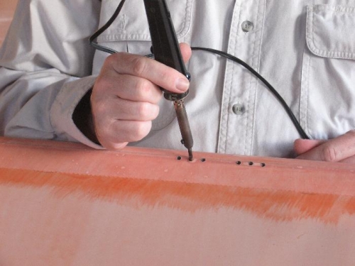 Buring out hinge holes