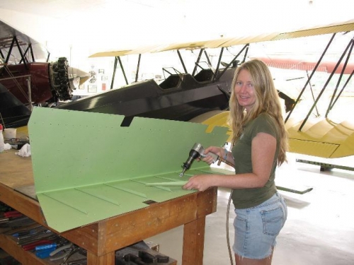 Alex backriveting elevator stiffeners