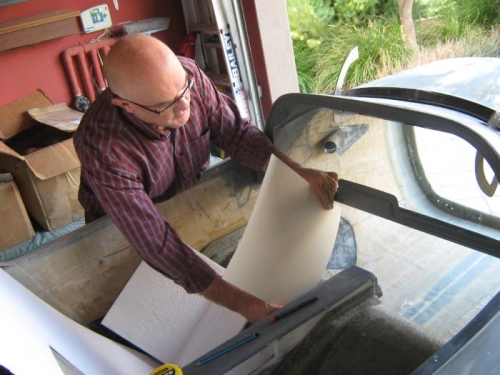 The architect at work on the fule console....