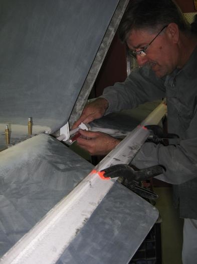 Fitting the crank to the second elevator.