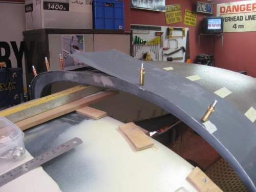 Skins clecoed in place at the back of the canopy