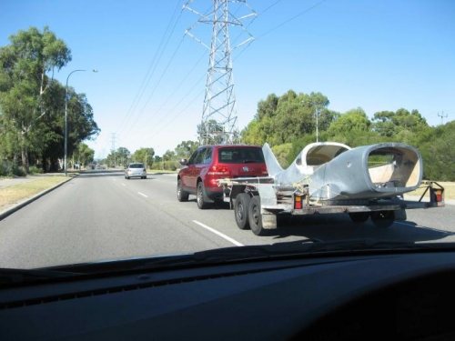 Mark hauling the fuse to the paint shop.