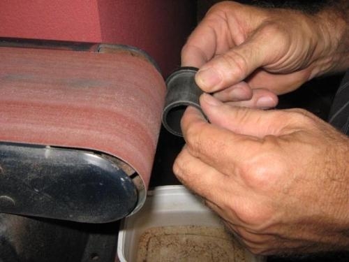 Grinding down the pedal tube end plug