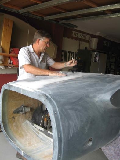 Sanding, marking & filling the underside.