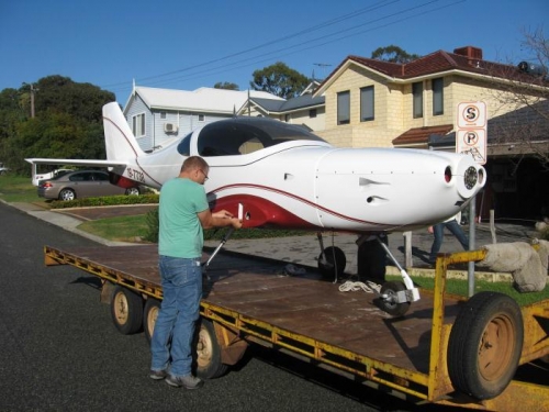 Andrew & Michael tieing down.