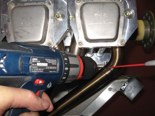 Cobalt 135degree angle SS bit and WD40.