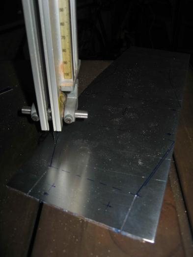 Cutting alloy plate.