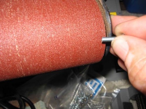 Using the linisher to tidy after cutting.