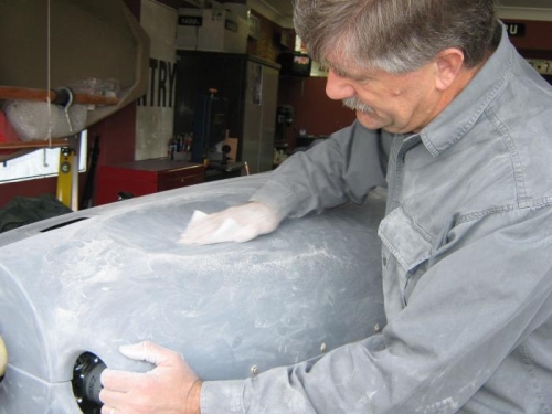 More sanding of the top cowl.