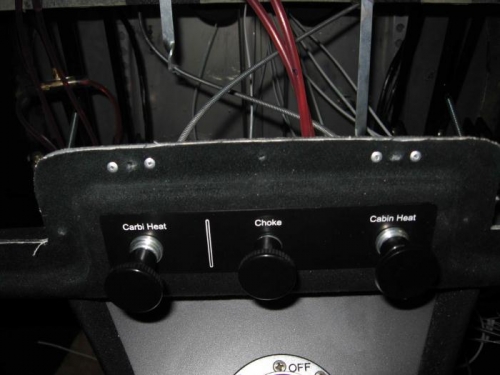 Cable plate on dash.