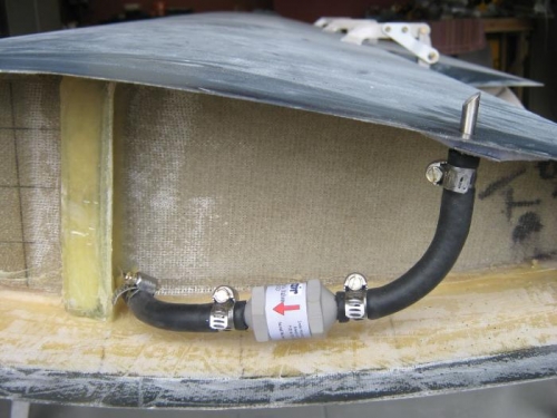 Fuel tank vent fitted - inside wing tip area.