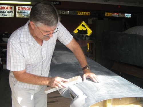 More sanding - around the landing light.