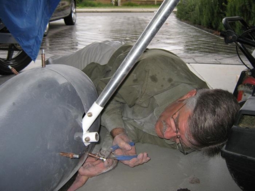 Marking clearance to tyre - and removing to trim.