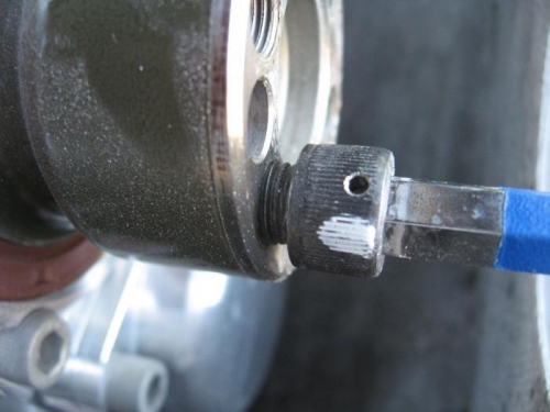 Running all the bolts in - deeper than they will go with the flange on - to sure they are clear.