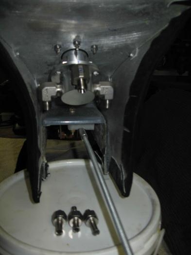 Fuel valve under console.