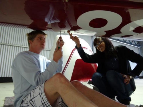 Fittinf all the clear inspection covers.