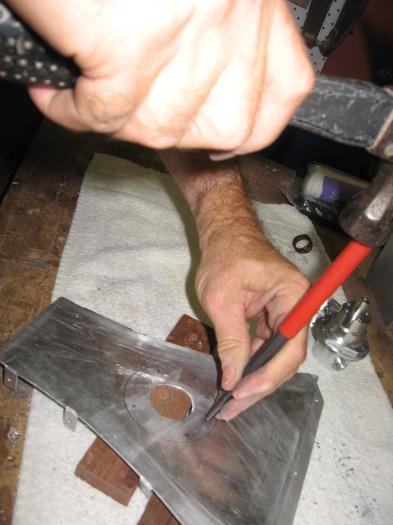 Cutting & drilling to fit the fuel valve.