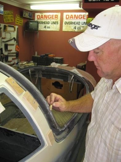 Smoothing of resin ready for canopy