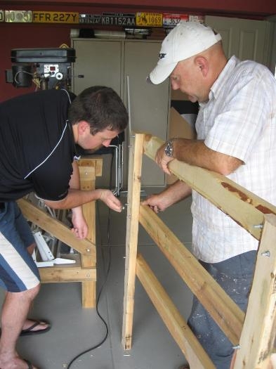 Rodney & Mark making up the  3 rack frames