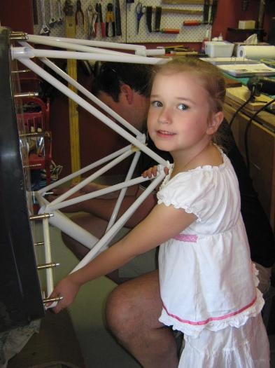 Danielle supporting the engine mount