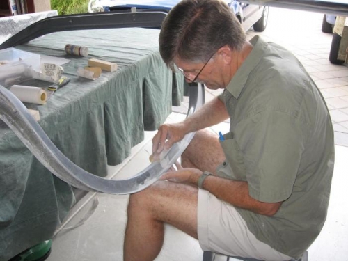 Filling and sanding the canopy frame