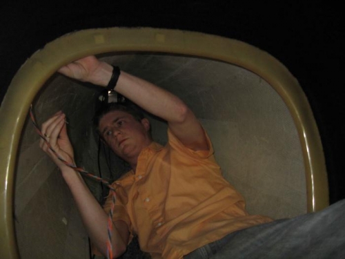 Robert fixing the GPS cables.