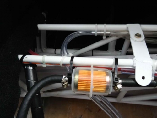 New clear in-line fuel filter.