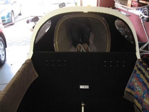 Robert drilling through the rear bulkhead