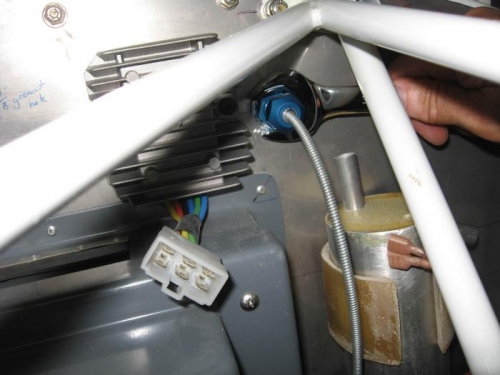 Fitting the cable gland.