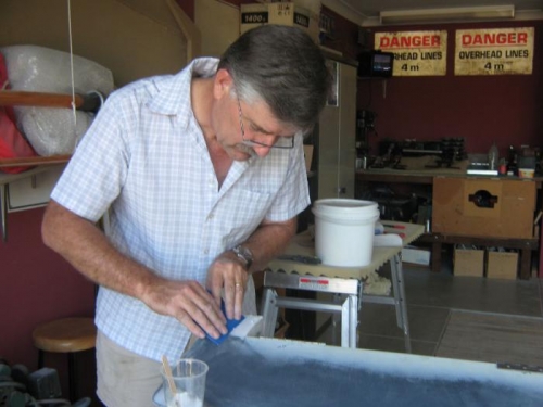 More sanding and refilling - elevators this time.