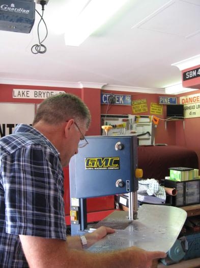 Trimming panel edges.