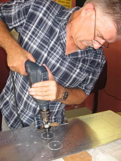 Cutting radio & transponder holes.