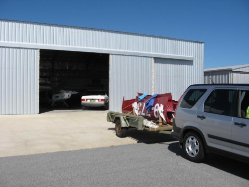 Arriving at Serpentine Hangar