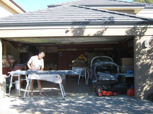 More sanding - in the sun this time.