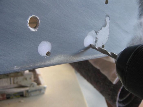 Redrilling the spar box brace bolt holes