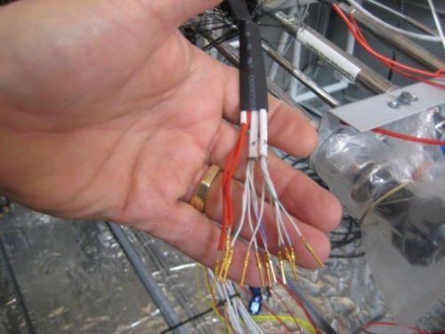 Wires ready with pins