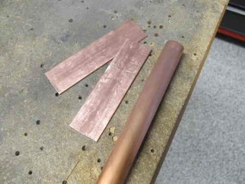 Copper strips from pipe