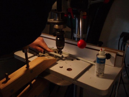 Drill holes with drill press
