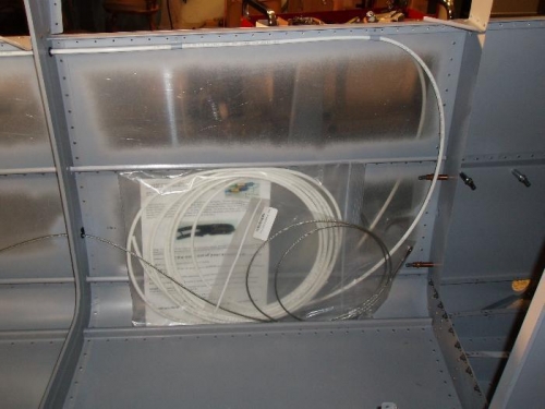 Static line and cables stored in baggies