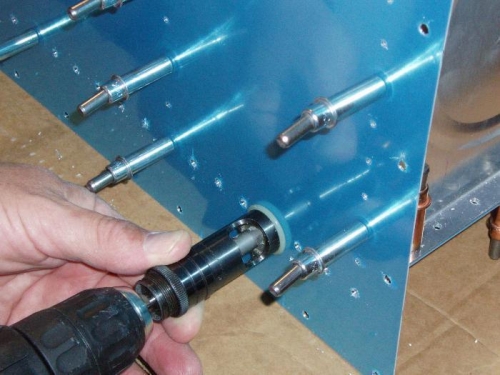 Countersink the skin holes to baffle