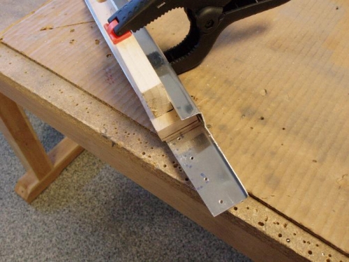 Used wood to secure for sawing