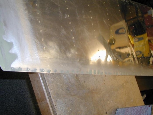 Riveting marks on rudder