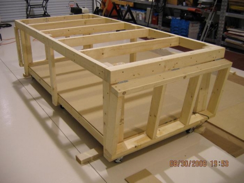 Table Flipped Over onto wheels