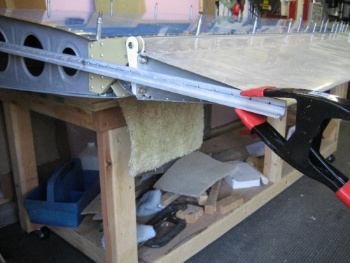 Aileron trailing edge clamped to the neutral position.