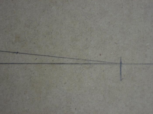 Drew the 6 degree angle on the table