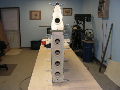 Bottom view of Vertical stabilizer before it is riveted on