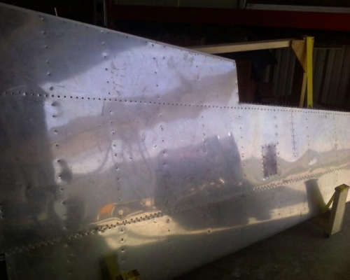 The wing prior to lower skin removal.