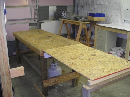 Workbench ready for spar and ribs